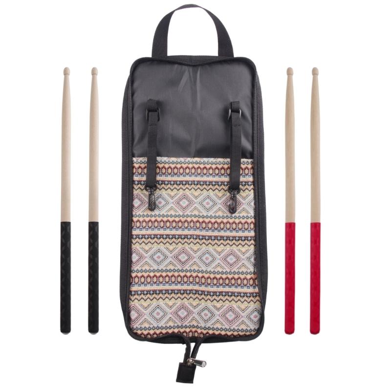 Portable Drum Stick Bag Portable Drumstick Case Hanging Bag with 5A Drumstick Percussion Music Drum Accessories Case 1