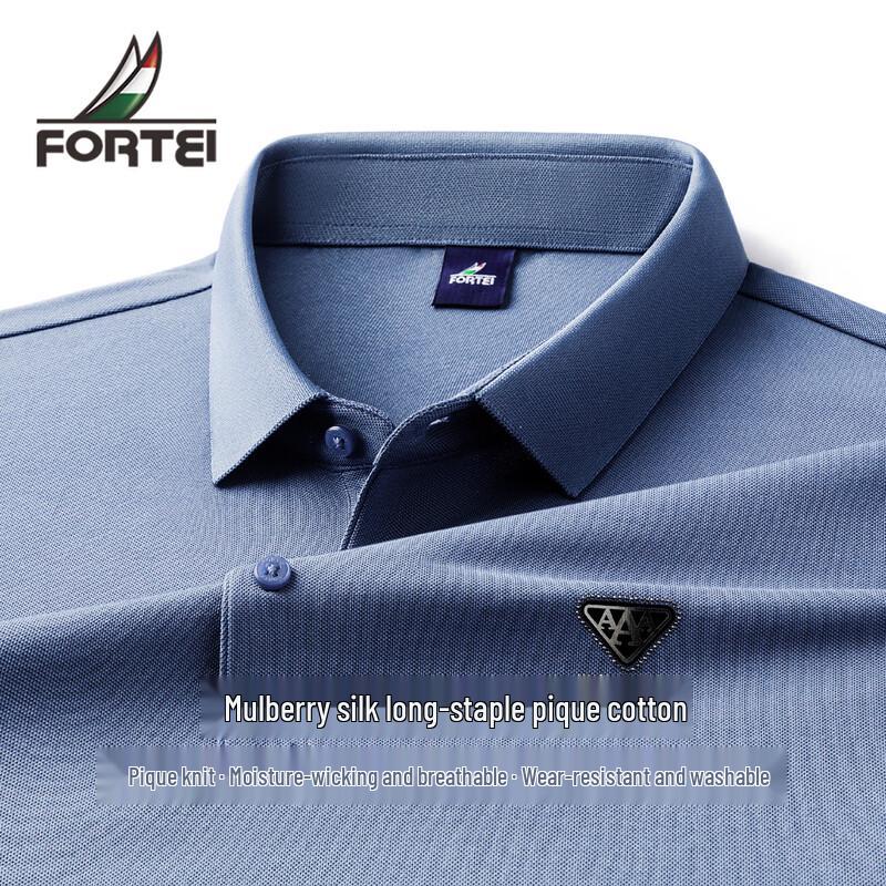 FORTEI Men s Silk-Blend Pique Polo Shirt 2XL