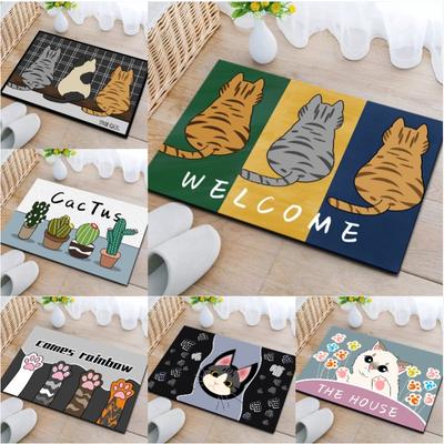 Cat Welcome Door Mat Cat Claw Carpet Living Room Bedroom Kitchen Non Slip Rug Home Decoration