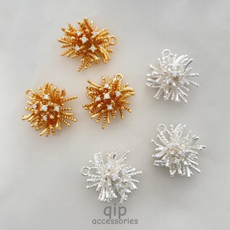 Dandelion Fireworks Necklace & Earrings Set - 18k Gold Plated, High Color Retention Jewelry with Micro-set Zircon.
