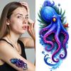12pcs Temporary Tattoo Colorful Realism Octopus Robot Jellyfish Seahorse For Back Men Women