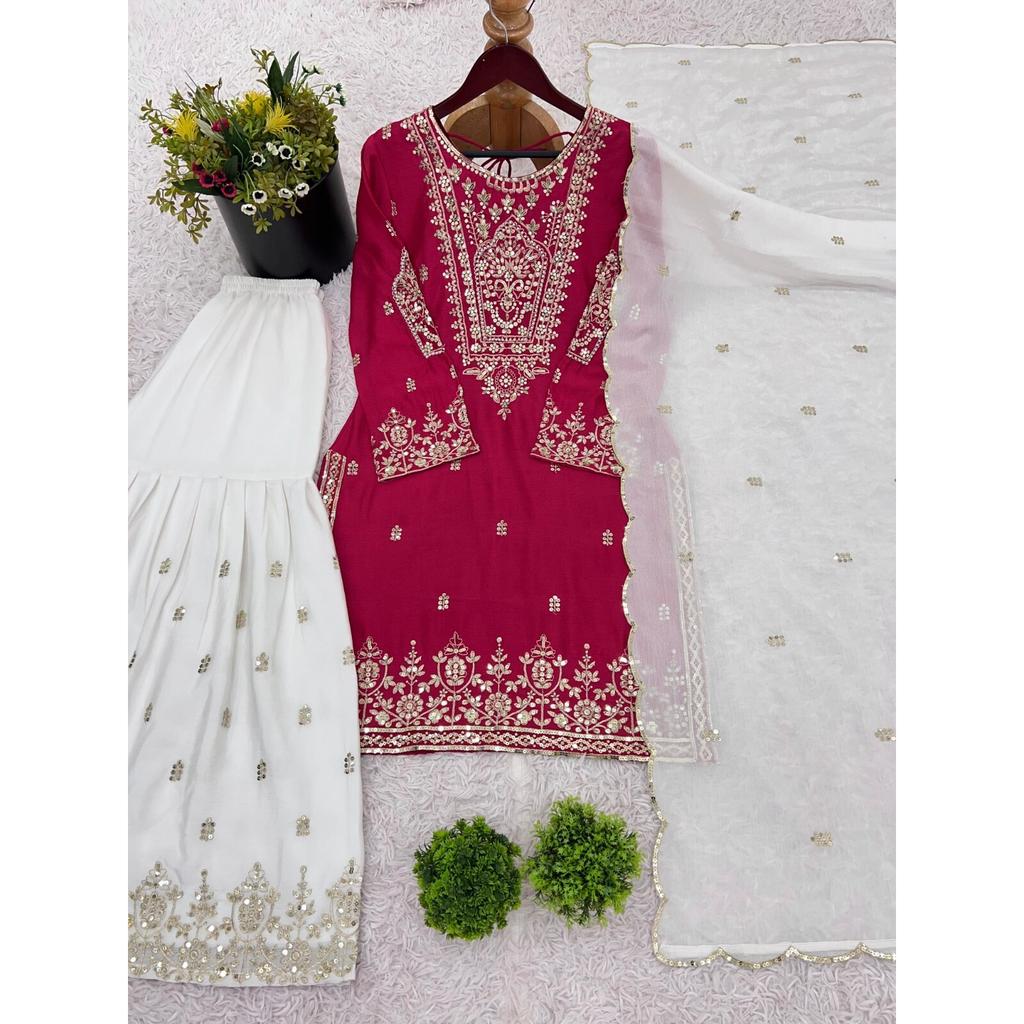 Women Bollywood Ready To Wear Party Wear Sharara Suit Salwar Kameez Set Dress SC-2204