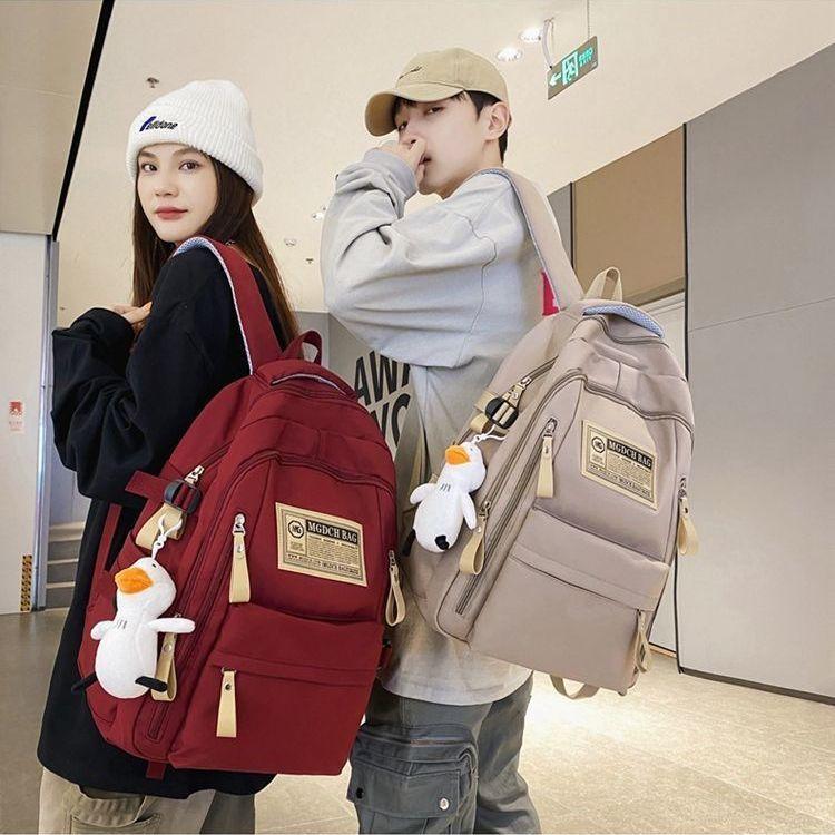 Schoolbag Multi-layer spine protection schoolbag Large capacity retro backpack 1011 New junior high school student high school student going out