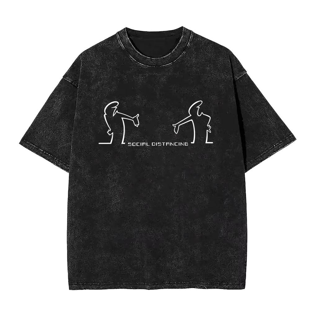 Washed Vintage Osvaldo Cavandoli La Linea Funny Graphic Tshirts Men Women Clothing Anime Oversized Short Sleeve Tops T Shirts