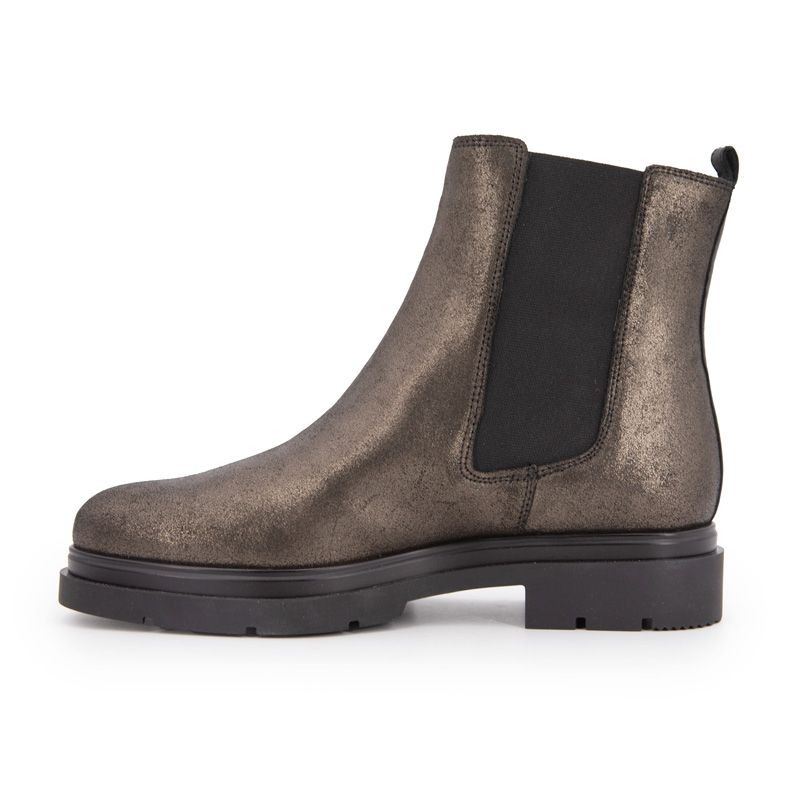 Selma Bronze Leather Pull-on Ankle Boots for Women LES TROPEZIENNES PAR M.BELARBI