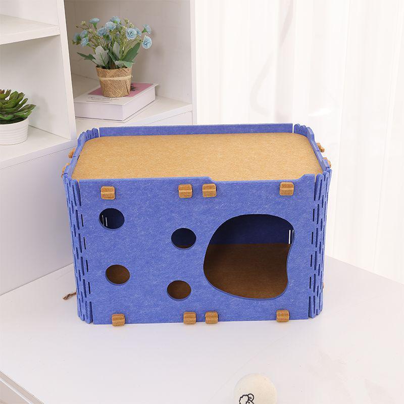 Spacious Breathable Felt Cat Bed for Large Cats