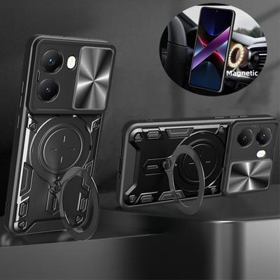 For Xiaomi Poco X7 Pro 5G Case Slide Camera Armor Phone Case For Poko Poxo Pocco Little X 7 Pro X7Pro Car Holder Ring Back Cover