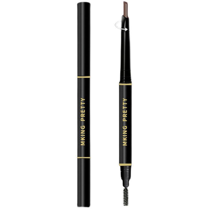 Waterproof Double-Headed Automatic Eyebrow Pencil with Powder - Long-Lasting, Smudge-Proof, Beginner-Friendly 3D Eyebrow Brush.