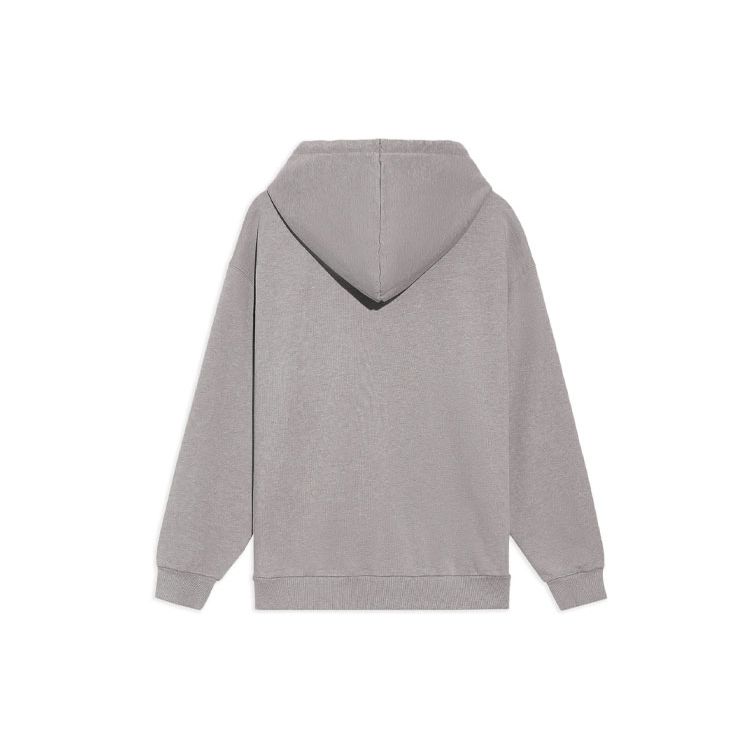 Li Ning Logo Vyšívaná Běžná Jednobarevná Mikina Pulovr Unisex mikina Květinová-Šedá AWDS224-1