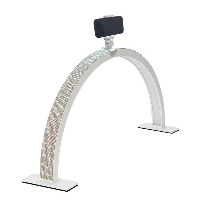 Half-Moon Shadowless Nail and Beauty Desk Lamp with Diamond Stand