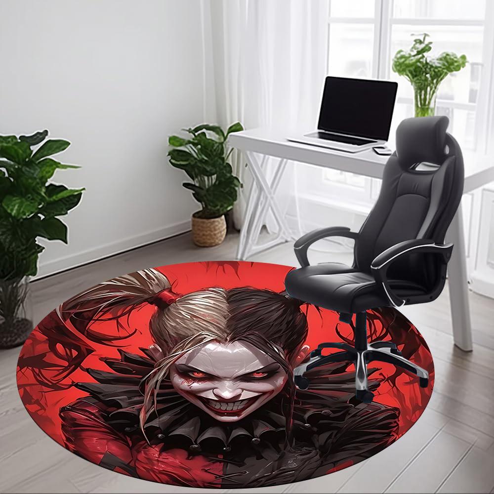 1pz Tappeto Rotondo Joker Clown per Ufficio, Sotto Sedie da Ufficio Camera da Letto Soggiorno Decorazione per la Casa, Decorazione Stanza, Disponibile in Varie Misure