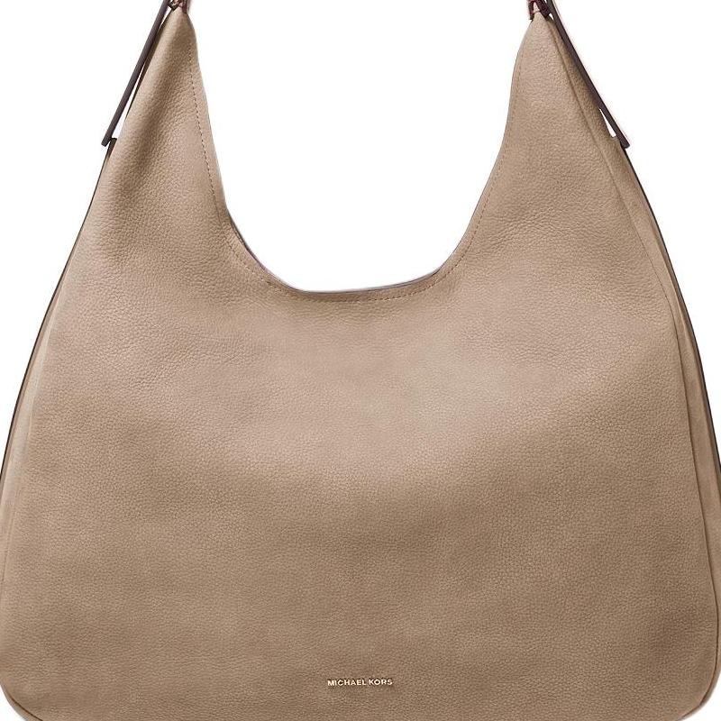 MICHAEL KORS Nolita brand logo metal accessories Hobo handbag leather shoulder bag large size women's khaki