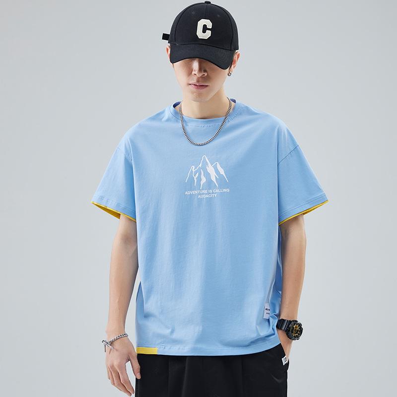 Men's Casual White Short-Sleeve Summer T-Shirt