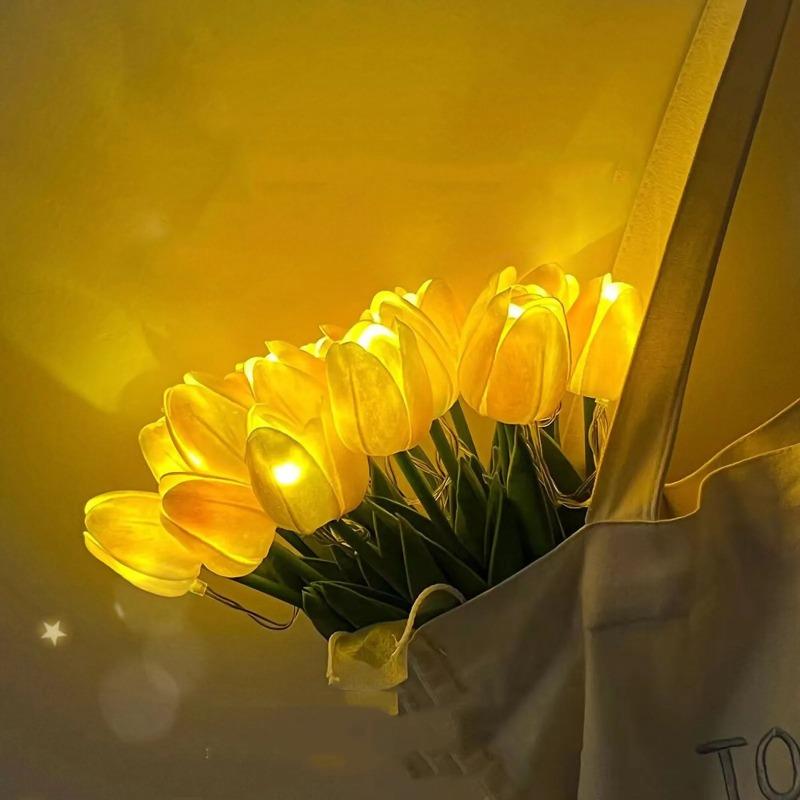10pcs Artificial Flower Realistic Tulip Hot Sales Home Christmas Decoration Wedding Garden Garland Bride Mother'S Day Bouquet Diy Gift