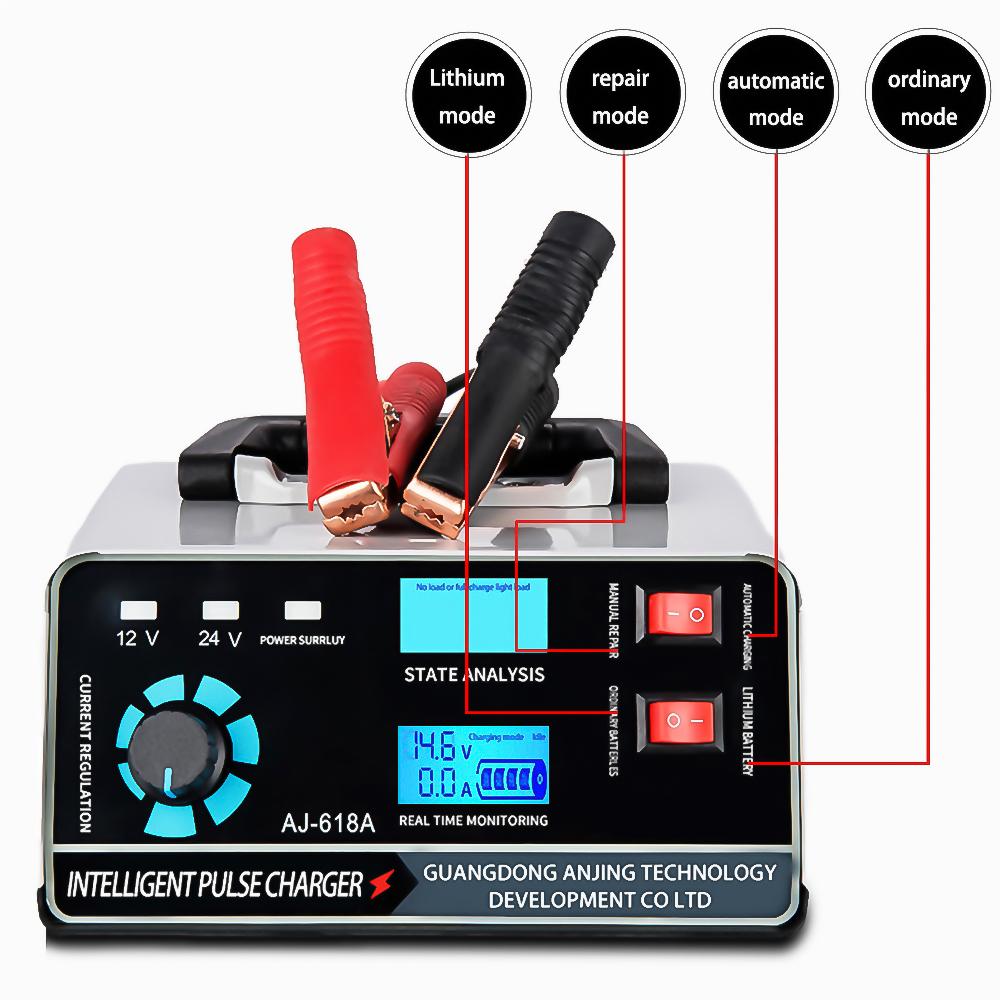 400W Car Battery Charger 24V 12V Battery Charger Automotive Trickle Charger for Car Battery