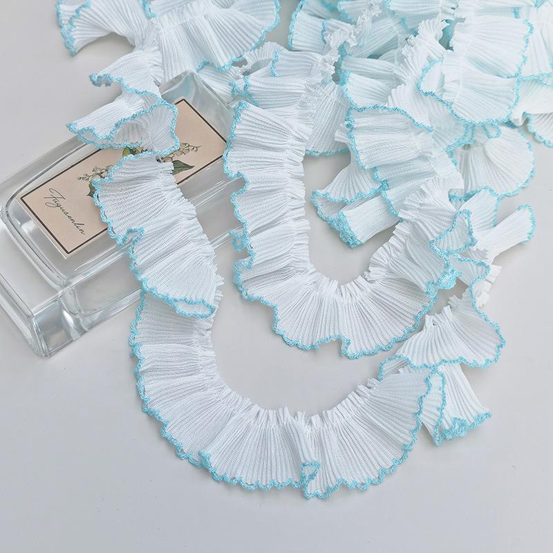 

1 шт. Шифоновая отделка Дышащая Изысканная Морщинистая Прочная Долговечность Легкая Сделай сам Натуральная Драпировка Декорация 3смx1м