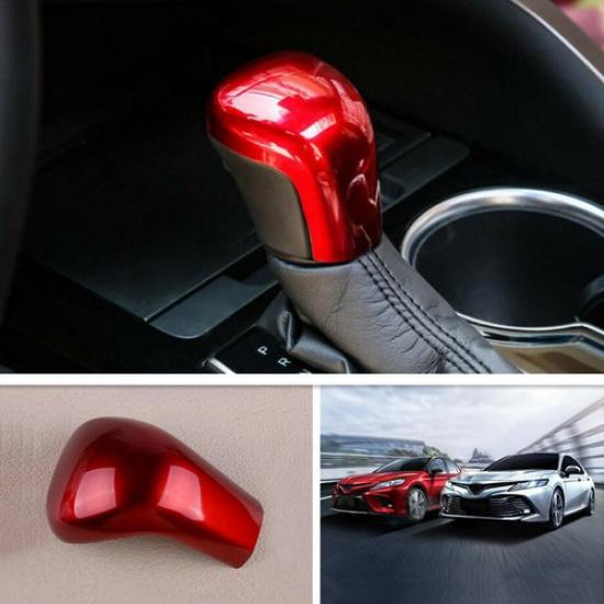 For 2018 Toyota Camry Red ABS Car Interior Gear Shift Knob Cover Trim