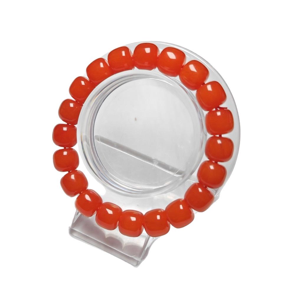 Unisex Imitation Southern Red Agate Bracelet with Baoshan Ice Red Finish [Subtle Black Lines]