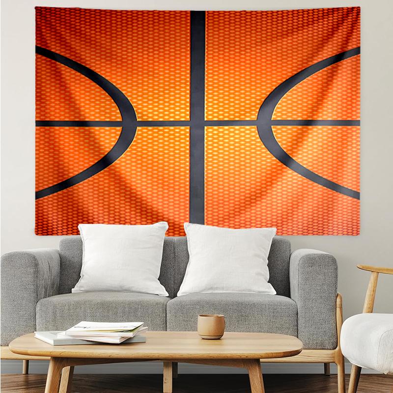 basketball Print Tapestry, Backdrop, Easy Setup, Ideal for Bedroom, Office & Living Room, with Aesthetic Wall Hanging Decor.