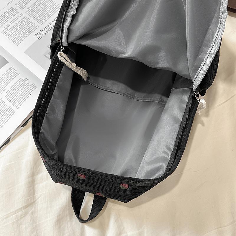 Damen Cordrucksack Erdbeerdruck Studenten Schultasche