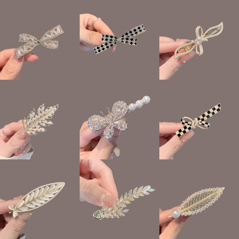 Elegant 2025 Korean Bow Pearl Rhinestone Hair Clip - Internet Celebrity Style