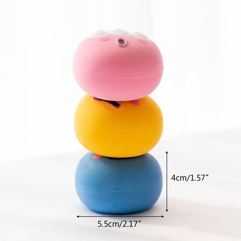 Puppy Toy Ball Cute Cartoon Big Eyeball Squeaking Sound Rubber Balls Dog Making Sounds Chews Playth Interactive Pet Toys Sphere