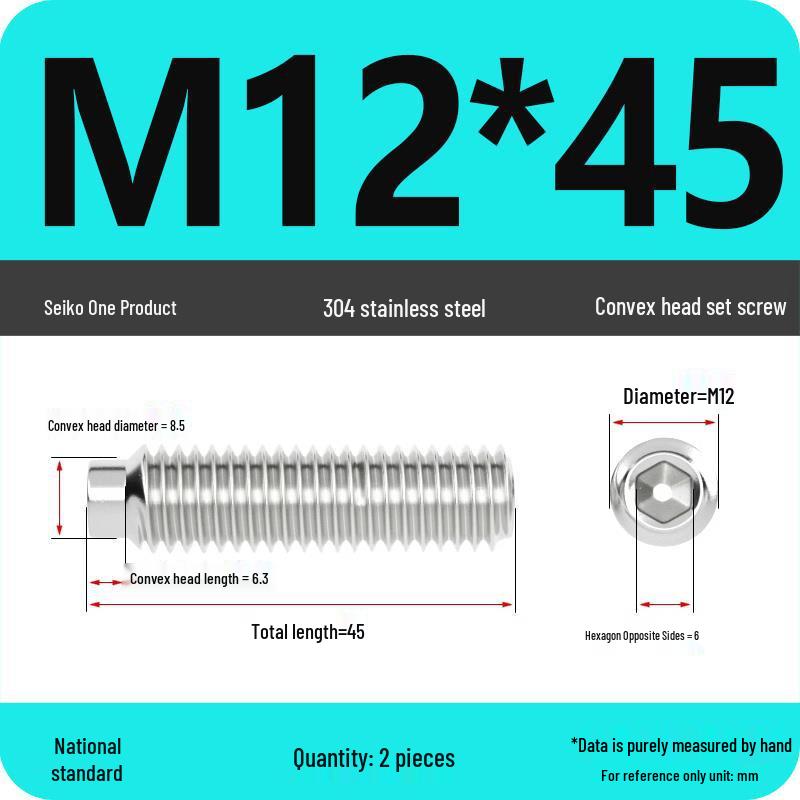 304 Stainless Steel Cup Point Grub Screw - Sizes M3 To M10