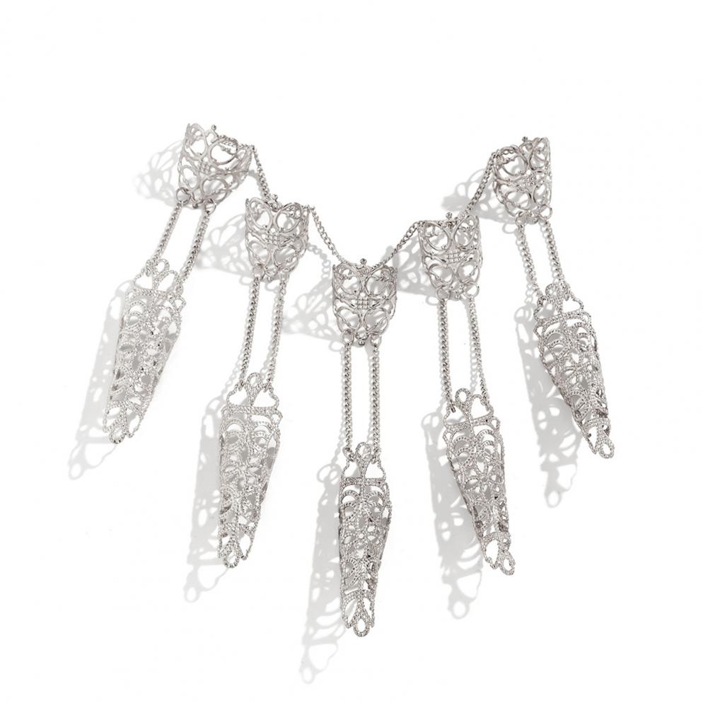 Alloy Finger Claw Bracelet Jewelry Finger Claw Bracelet Punk Nail Chain Ring Bracelet Ghost Finger Decorative Mittens for A