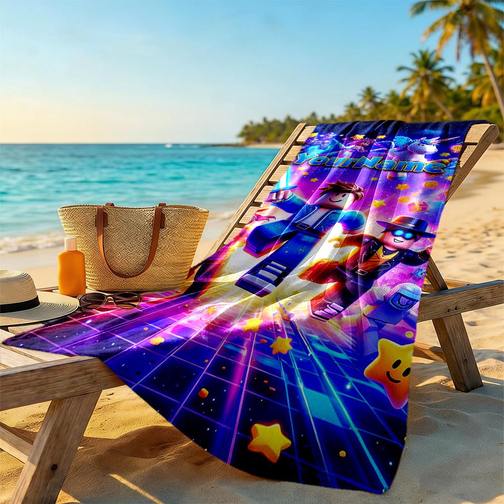 Roblox Customized Name Beach Towel Quick-Dry Soft Microfiber Portable for SwimmingBeachCamping Travel Beach AccessoriesGym