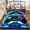 Gaming Controller Pattern Carpet with Neon Style and Vibrant Colors Suitable for use as an anti-slip for living room bedroom sofas