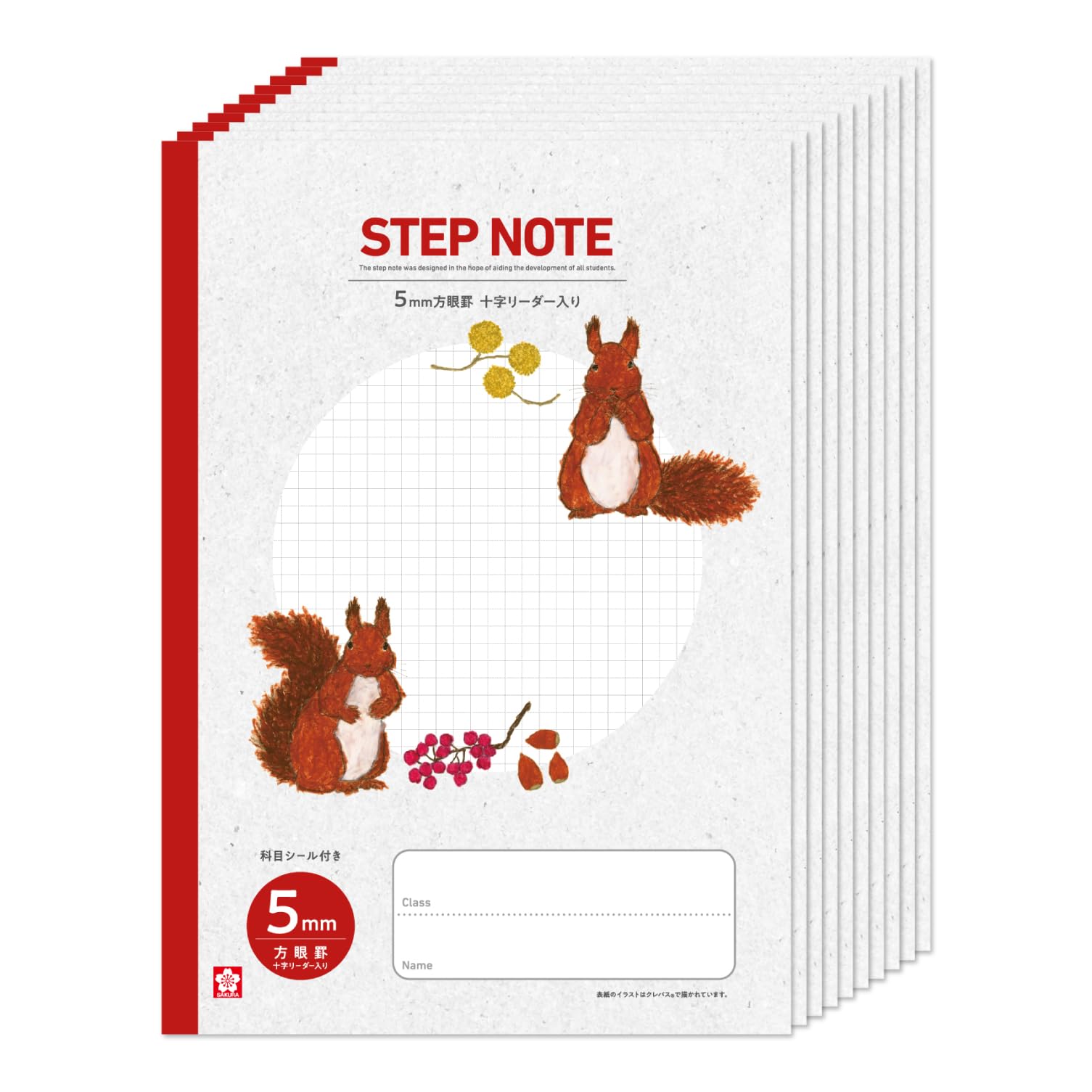 

Sakura Study Юсуке Ёнезу 5 мм сетка Беспроводной набор блокнотов Cray-Pas, Дизайн, Линии, Переплет, Красный, 10, NM522(10)