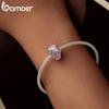 BAMOER Solid 925 Sterling Silver Bowknot Murano Charm Bead fit Original Bracelet DIY Bamoer Charm for Jewelry Making