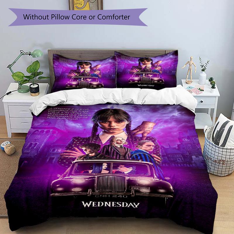 Wednesday Addams Adventure Print 3Pcs Bedding Setduvet Cover With 2 Bedropillowcase Home Birthday Gift