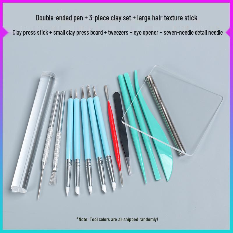 Silicone Double-Ended Dotting and Pressing Pen for Polymer Clay Sculpting