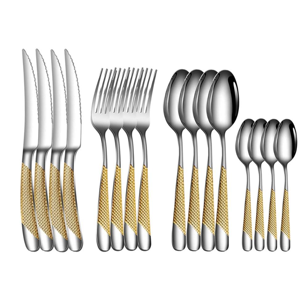 16Stainless Steel Star Suits High-grade Fine Steak Knife and Fork Dessert Spoon Coffee Spoon
