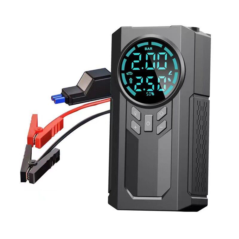 Car Air Pump, Electric Tire Inflator for Cars, Electric Vehicles, Motorcycles, Digital Display, Wireless, with Power Bank Function