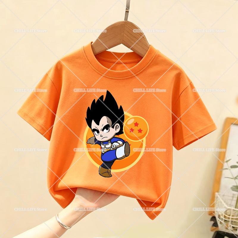 Anime Kids Short Sleeve T Shirt Son Goku Cartoon Toddler Tee Shirts Boy Girl Summer Clothes Casual Children Tops