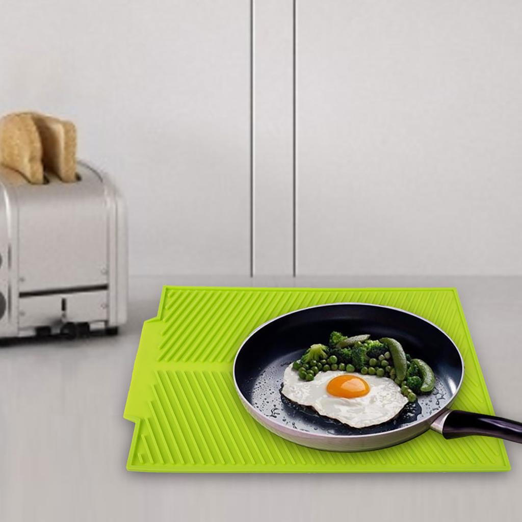 Extra Large Dish Drying Mat Premium Heat Resistant Silicone Pad (Grey)