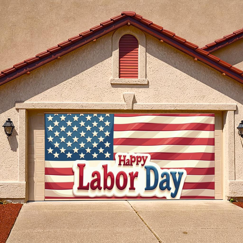 USA Celebration Polyester Material Party Backdrop Stars and Stripes Labor Day Banner for National Holiday
