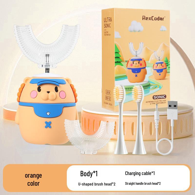 Children's Electric Toothbrush with Soft Bristles and Cartoon Red Panda Design for Ages 3-12