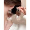 2025 Exaggerated Large Pom-pom Beaded Earrings for Women - Autumn Winter Niche Design