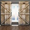 Retro Country Style Light Filtering Colour Wooden Door Patterned Curtains Farm Barn Retro Style Background Window Drapes for Living Room Bedroom