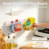 Punch Free Wall Mounted Seasoning Packet Storage Rack, Kitchen Spice Sauce Bag Organizer Holder for Refrigerator & Wall