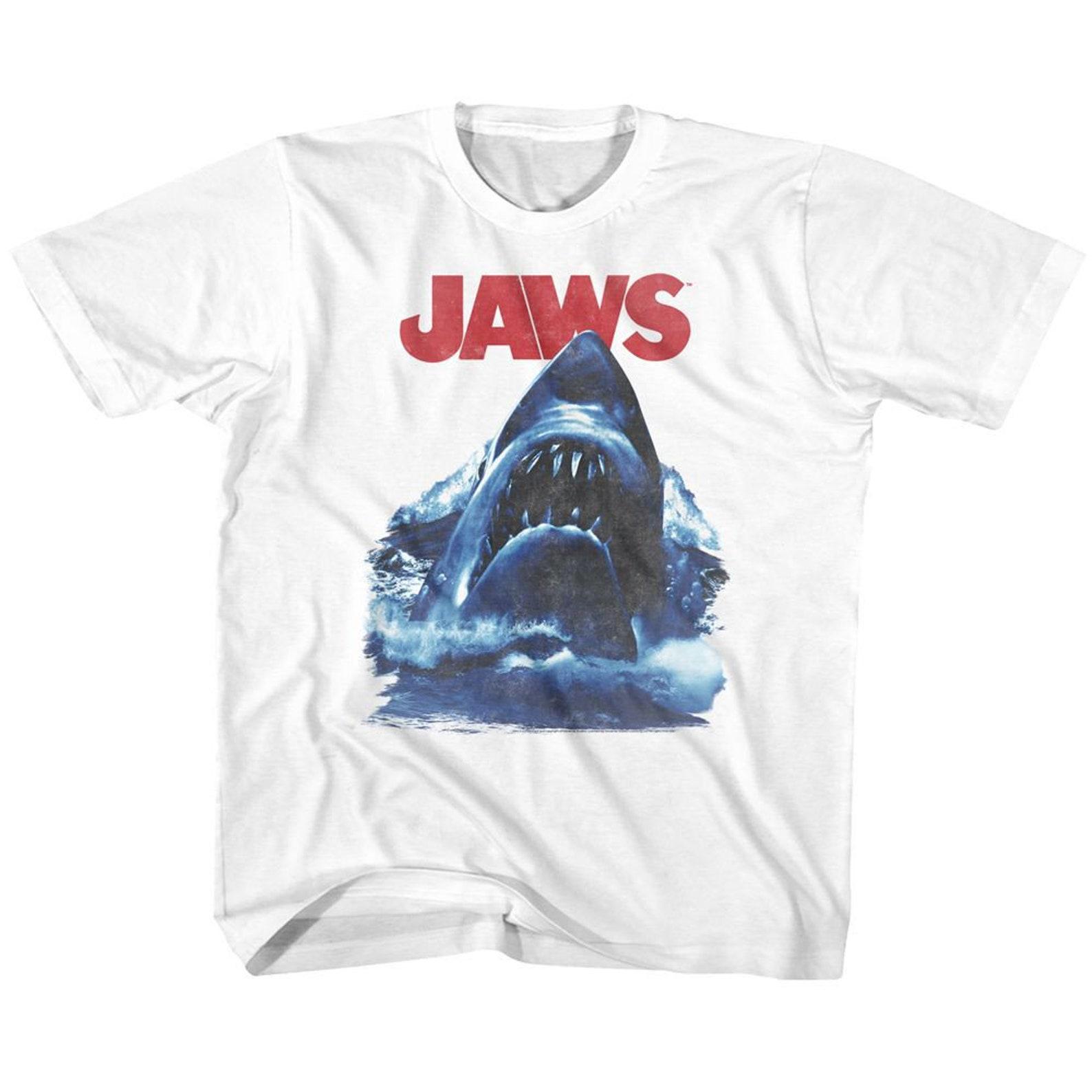 Jaws Bad Waves White Youth T-Shirt 2XL