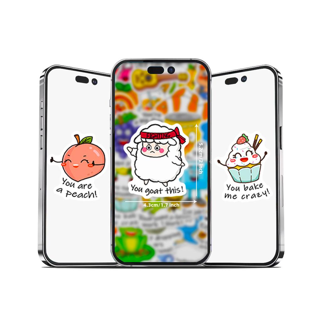 50 Homophone Stickers Packs, Text Stickers, Trunk Water Cup Notebook Ins Creative Stickers