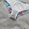 Ensemble de lingerie sexy pour femme, ensemble de sous-vêtements à imprimé floral, ensemble de soutien-gorge push-up froncé avec bordure en dentelle, ensemble de soutien-gorge et de slip tendance