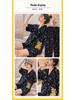 Kuromi Japanese-Style Cotton Pajamas: Women's Summer Lapel Sweet Cardigan Homewear Three-Piece Set