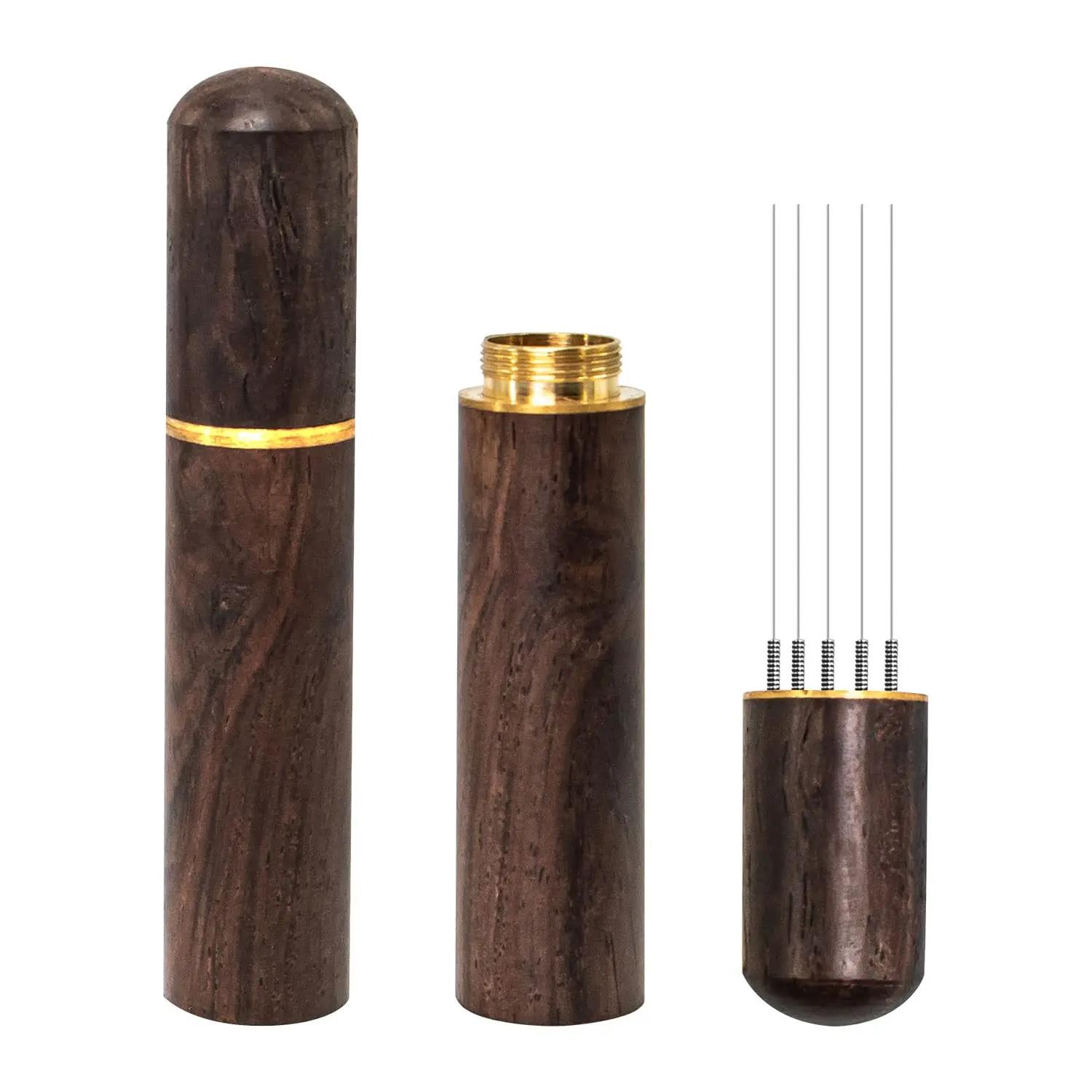 

Мешалка для кофе эспрессо, трамбовка кофейной пудры из нержавеющей стали, ручка из натурального дерева, аксессуары для бариста, инструменты WDT для эспрессо