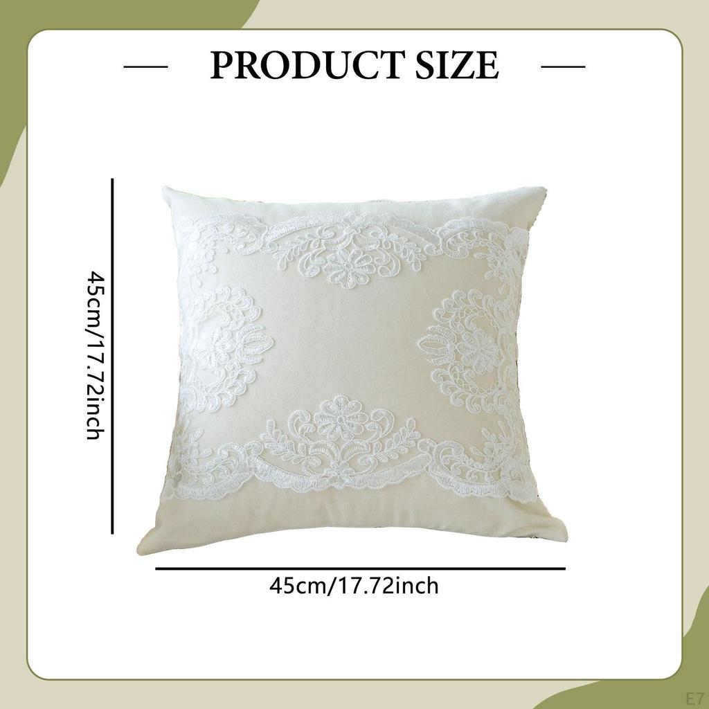 French Lace Throw Pillow 45x45cm Sofa Cushion for Chair High End Banquet
