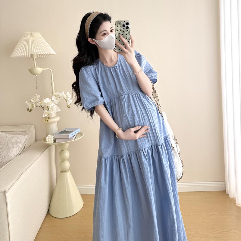 2026 Summer Korean Style Loose Mid-Length Maternity Dress XL